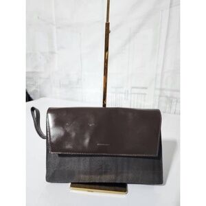 Authentic Burberry Canvas and Leather Clutch/Wristlet Dark Brown